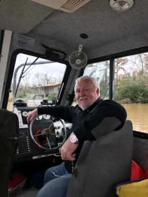 Jim In The Survey Boat On The Clotilda Site