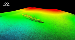 Multi-bean sonar image of the US Navy desstroyer USS Stewart