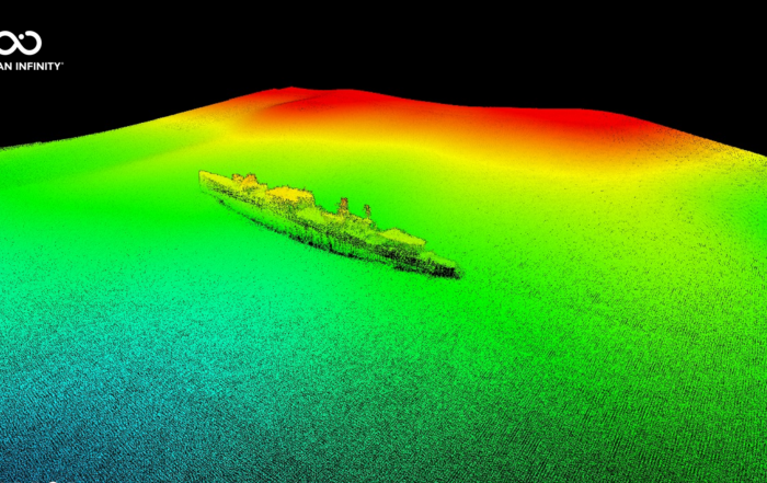 Multi-bean sonar image of the US Navy destroyer USS Stewart (DD-224)